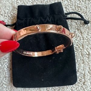 CC Skye Rose Gold Studded Clasp Bangle/Bracelet
